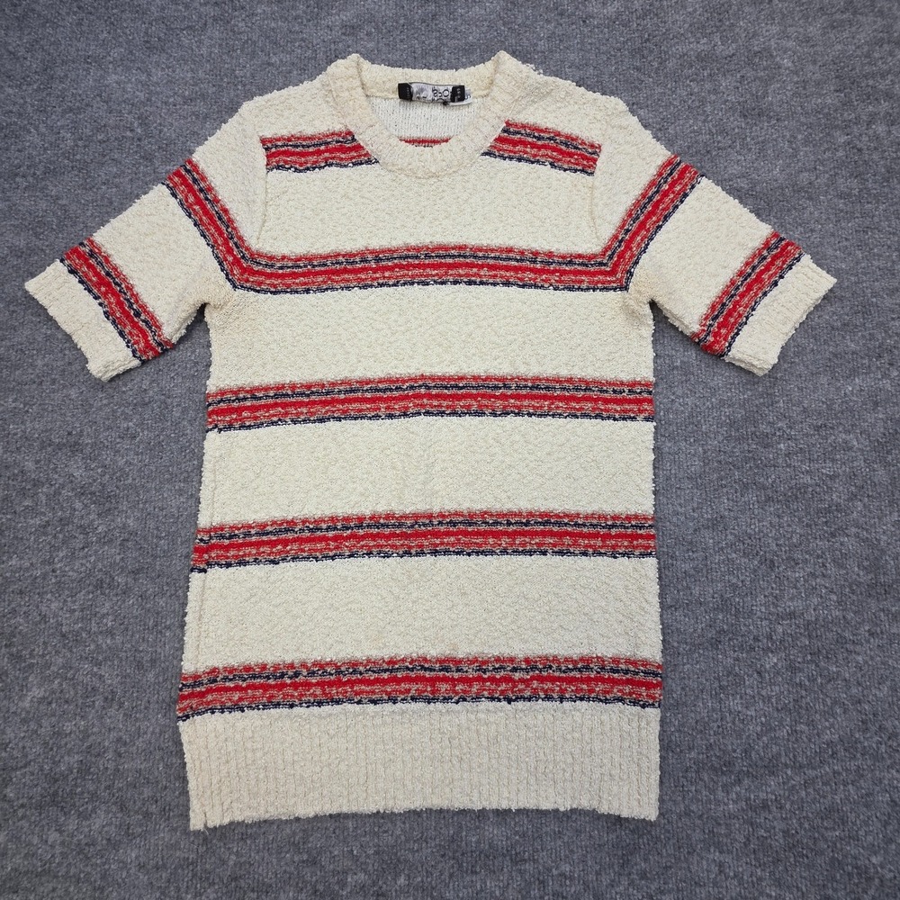 Vintage Givenchy Sport Sweater Shirt Women's Small Striped Dacron Poly Knit Rib